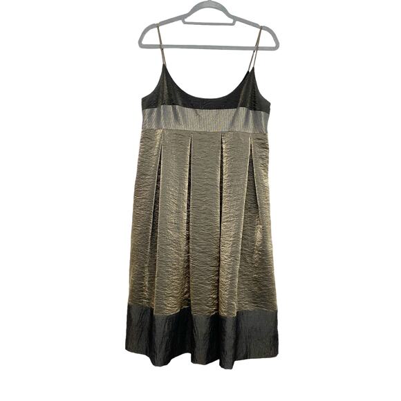Laundry Shelli Segal Womens Size 10 Metallic Box Pleat Babydoll Dress - Picture 2 of 6